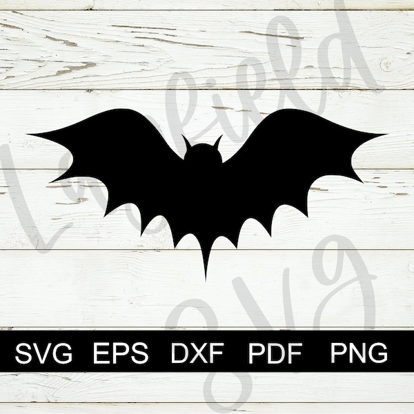 Bat svg, Halloween svg, Halloween bat svg, Flying bat svg, Black bat svg, Bat silhouette, (svg, eps, dxf, pdf, png), Digital Download