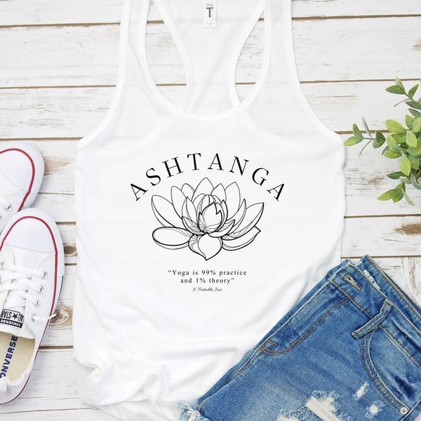 Ashtanga Yoga Tank, Lotus Tank, K. Pattabhi Jois Quotes, Tank pour femmes super doux et confortable