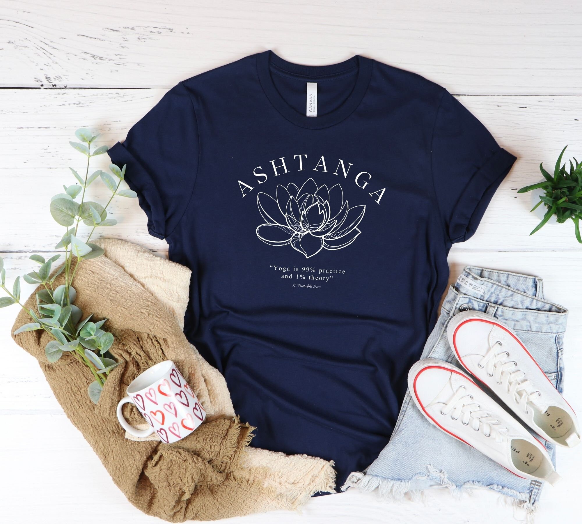Ashtanga Yoga Shirt, Lotus T-shirt, K. Pattabhi Jois Quotes Ashtanga Yoga Shirt, Lotus T-shirt, K. Pattabhi Jois Quotes