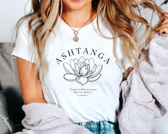 Ashtanga Yoga Shirt, Lotus T-shirt, K. Pattabhi Jois Quotes, Unisex Soft and Comfortable T-shirt