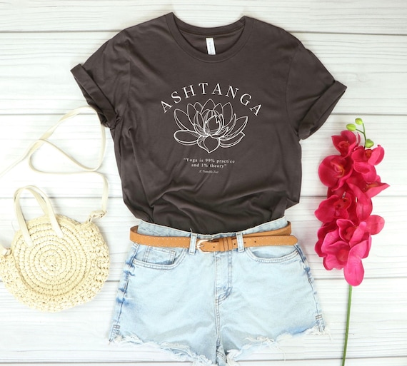 Ashtanga Yoga Shirt, Lotus T-shirt, K. Pattabhi Jois Quotes 