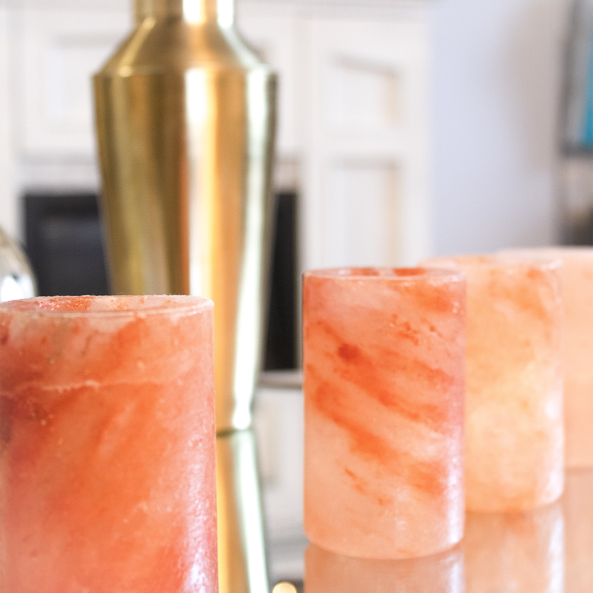 Himalayan Salt Shot Glasses set of TWO, Handmade Pink Salt Shot Glass