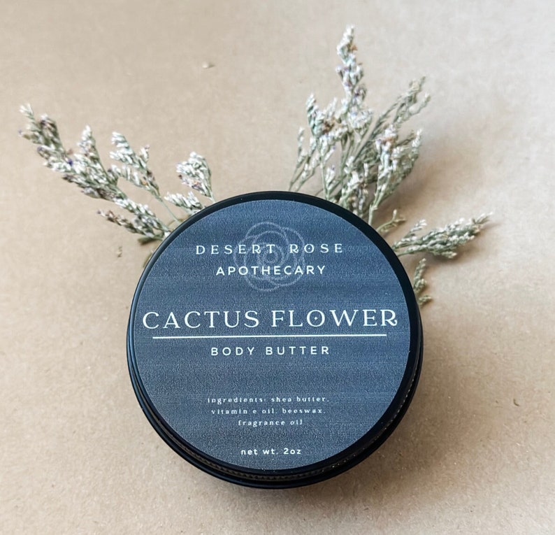 Cactus Flower BODY BUTTER Organic, Triple Whipped SHEA Butter image 1