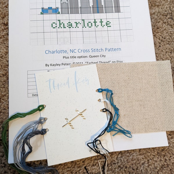 Charlotte Nc Cross Stitch Etsy