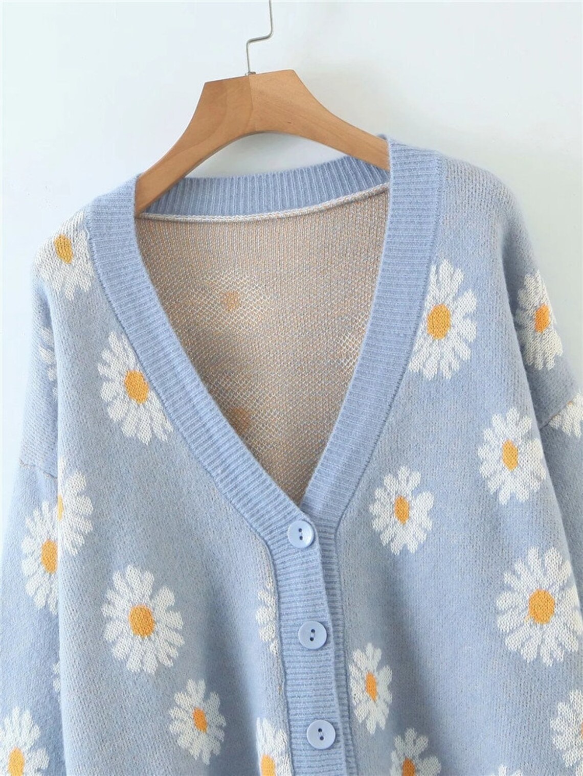 Daisy Flower Cardigan Daisy Print Cardigan Daisy Cardigan Etsy