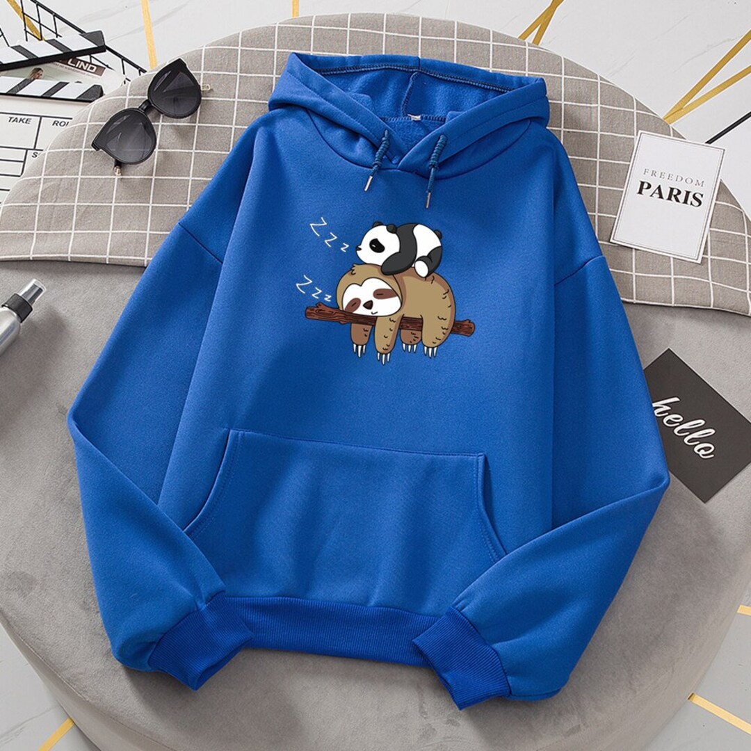 Panda Lying on A Sloth Prints Women's Hoodie Panda - Etsy