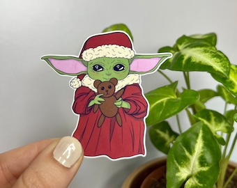 Grogu kerststicker