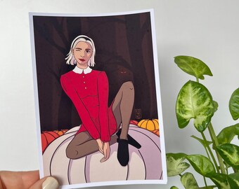 Sabrina - witch on a pumpkin
