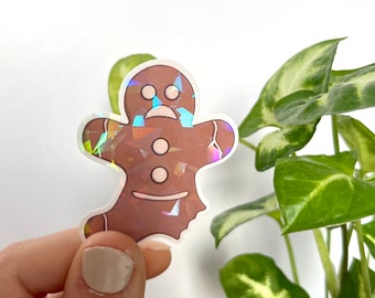 Gingerbread holographic sticker