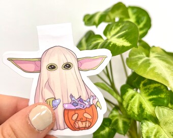 Ghost Grogu Mandalorian style matte magnetic bookmark