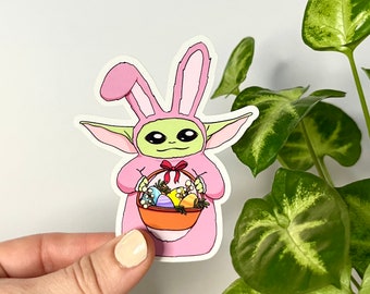 Easter Grogu waterproof glossy vinyl sticker for planner, Laptop, waterbottle ...