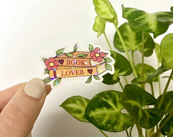 Booklover holographic glitter vinyl sticker