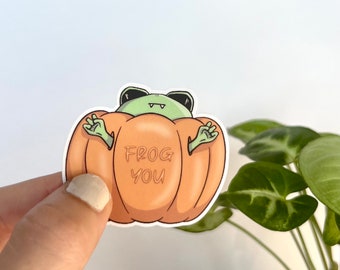 Halloween Vampire Frog waterproof Vinyl Stickers for Laptop, Planner or bottle