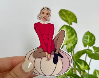 Sabrina on a pumpkin Sticker