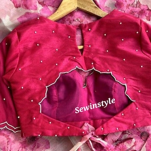 Red Silk Boat Neck Blouse, Indian Designer Blouse, Saree Blouse, Crop Top, Wedding Blouse, Choli, Sari Blouse, Women Blouse, Customize Blous
