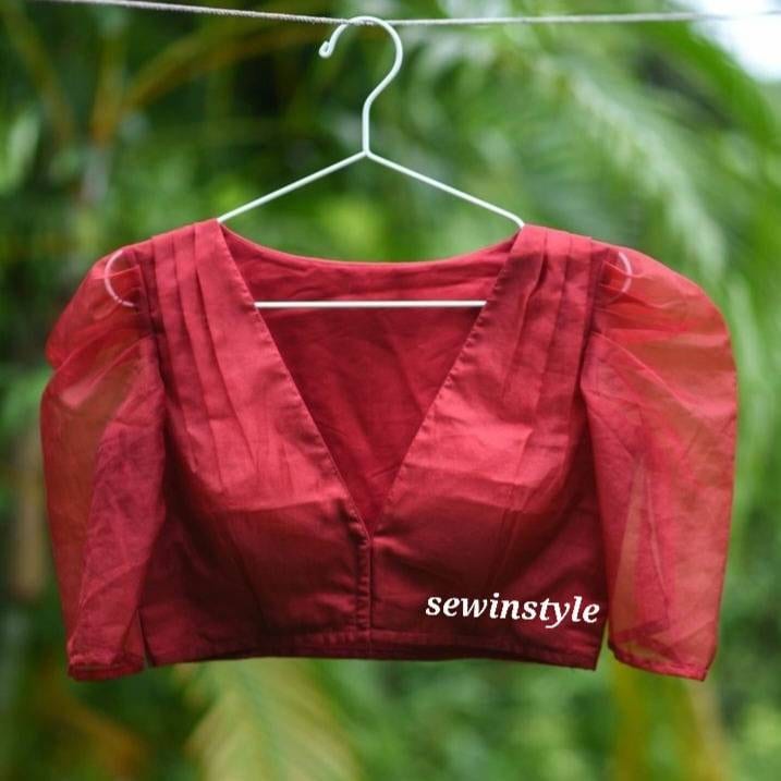 Red organza hot sale top