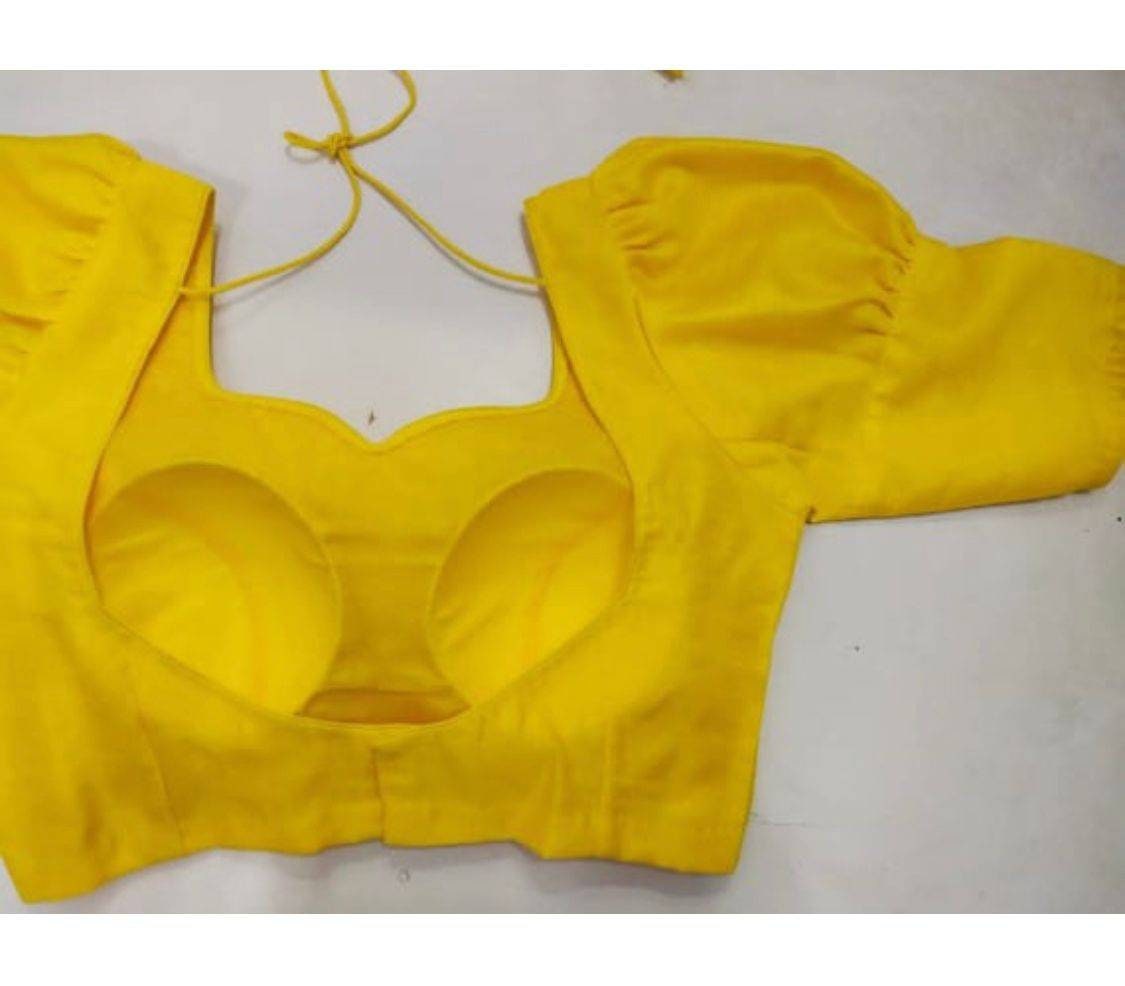 Yellow puff sleeve blouse hotsell
