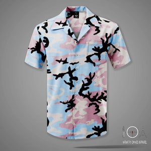 M81 Camo Retro Party Men&#39;s Hawaiian Shirt