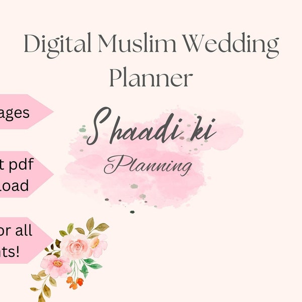 Digital Asian Wedding Planner | Muslim Wedding Planner | Desi Wedding Planner | Engagement gift | Muslim Bride Planner | Qabool hai