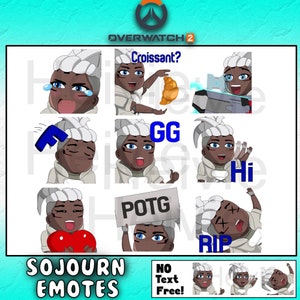 Overwatch 2 Sojourn Chibbi Emotes for Twitch, Youtube, Discord, etc. Sizes 28x 56x 112x 2000x