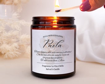 Birthday or name day gift candle, personalized candle, gift for a friend, birthday gift for her