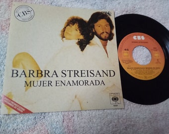 Barbra Streisand – Mujer Enamorada = Woman In Love / En Libertad = Run Wild 7" Rare Promo 45 LP