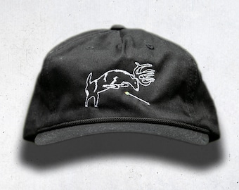 Bowhunter Snapback, deer hunting hat, old school deer hunting hat, bow hunter, archery hunting, deer embroidery hat, deer hat with rope