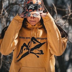 Rocky Mountain Waterfowl Hoodie, Waterfowl hunting shirt, Rocky Mountain Apparel, Duck Hunting Shirt, Gifts for him