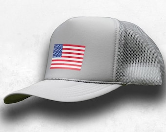 American Dream Foam Trucker Hat, Snapback Foam Trucker, USA Hat, Foam USA hat, USA cap, America cap, old school foam, american flag hat