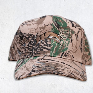 Bowhunter Camo Snapback, deer hunting hat, old school deer hunting hat, bow hunter, archery hunting, deer embroidery hat, deer hat with rope