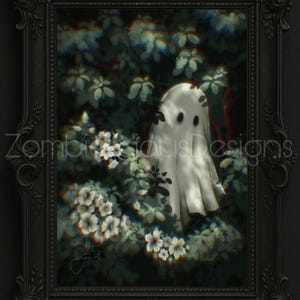 Gartengeist Kunstdruck | Gruseliger Cottagecore Kunstdruck | Dunkel Wohnkultur | Halloween-Kunstdruck