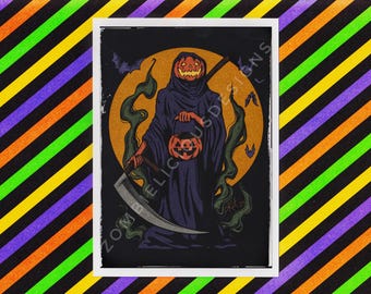 Vintage Style Halloween Art Print | Dark Art Print | Dark Home Decor | Halloween Art Print