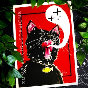 Black Cat Gothic Art Print