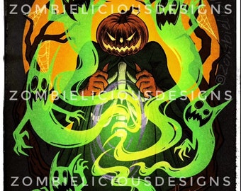 Spirits of Samhain | Vintage Style Halloween Art Print | Dark Art Print | Dark Home Decor | Halloween Art Print