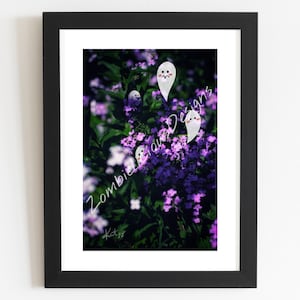 Impresión artística de fantasmas, fotografía en técnica mixta, decoración oscura y espeluznante.