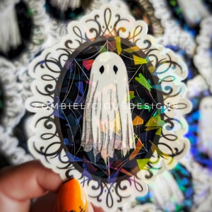 Halloween Ghost Sticker, Cute Ghost Sticker, Water Bottle Sticker, Kindle Sticker, Laptop Sticker, Car Sticker, Spooky Sticker, Waterproof