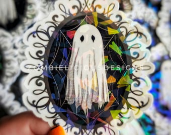 Halloween-Geist-Aufkleber, Süßer Geist-Aufkleber, Wasserflaschen-Aufkleber, Kindle Aufkleber, Laptop-Aufkleber, Autoaufkleber, Gruseliger Aufkleber, wasserdicht
