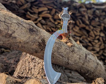Hand Forged Khopesh Sword | High Carbon Steel, Viking Style Blade, Rosewood Handle