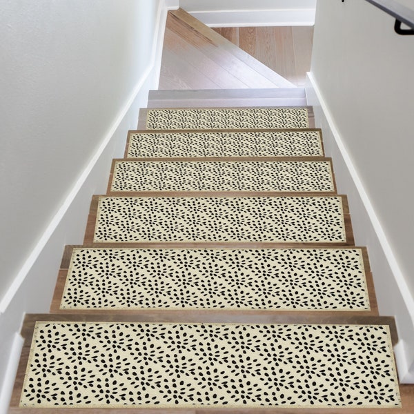 Polka Dot Stair Rug, Spotted Stair Treads Carpet, Modern Stair Runner, Ultra Thin Stair Mat, Non-Slip Step Rug, Washable Runner Rug