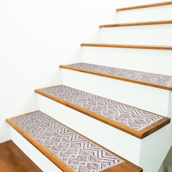 Scandinavian Stair Rug, Striped Stair Treads Carpet, Ultra Thin Stair Mat,  Modern Stair Runner, Step Rug, Washable Rug, Easy to Clean Carpet 