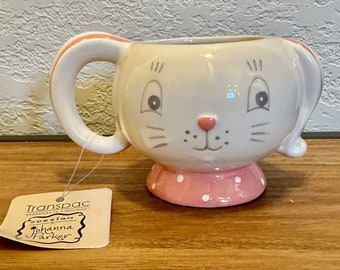 NEW Johanna Parker Small Easter Bunny Cup Mug ~3"x~5.5'x~4"