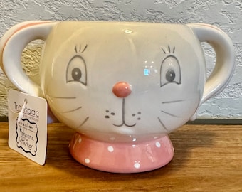 NEW Johanna Parker Easter Bunny Coffee Mug With Two Handles ~8"x~5"x~4"