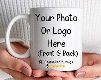 Custom Photo Coffee Mug Gift For Him Her Couples Office Mugs, Company Coffee Cups, Business Mugs