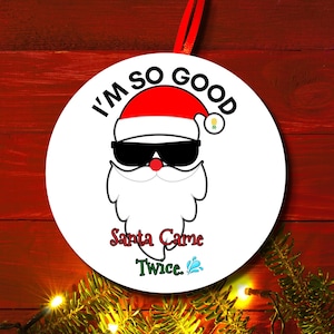 Naughty Santa Funny Christmas Ornament | Funny Holiday Ornaments for Adults