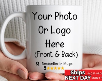 Custom Photo Coffee Mug Gift For Him Her Couples Office Mugs, Company Coffee Cups, Business Mugs