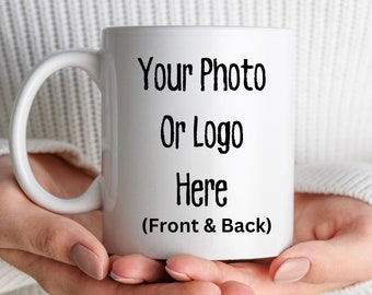 Custom Photo Coffee Mug Gift For Him Her Couples Office Mugs, Company Coffee Cups, Business Mugs