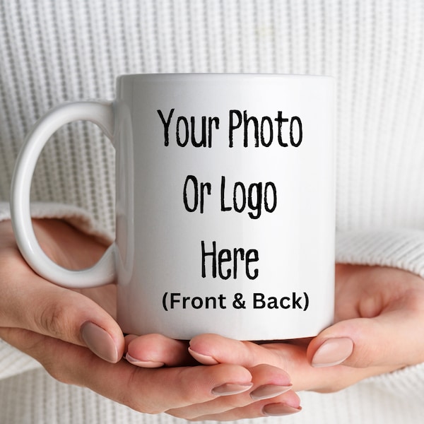 Custom Photo Coffee Mug Gift For Him Her Couples Office Mugs, Company Coffee Cups, Business Mugs