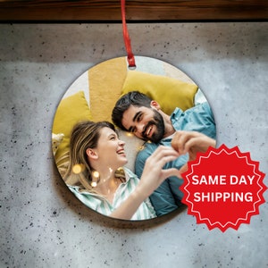 Aangepaste fotoornament, aangepaste kerstornament, gepersonaliseerde ornamenten, kerstornamenten, fotoornament, aluminium aangepaste ornamenten