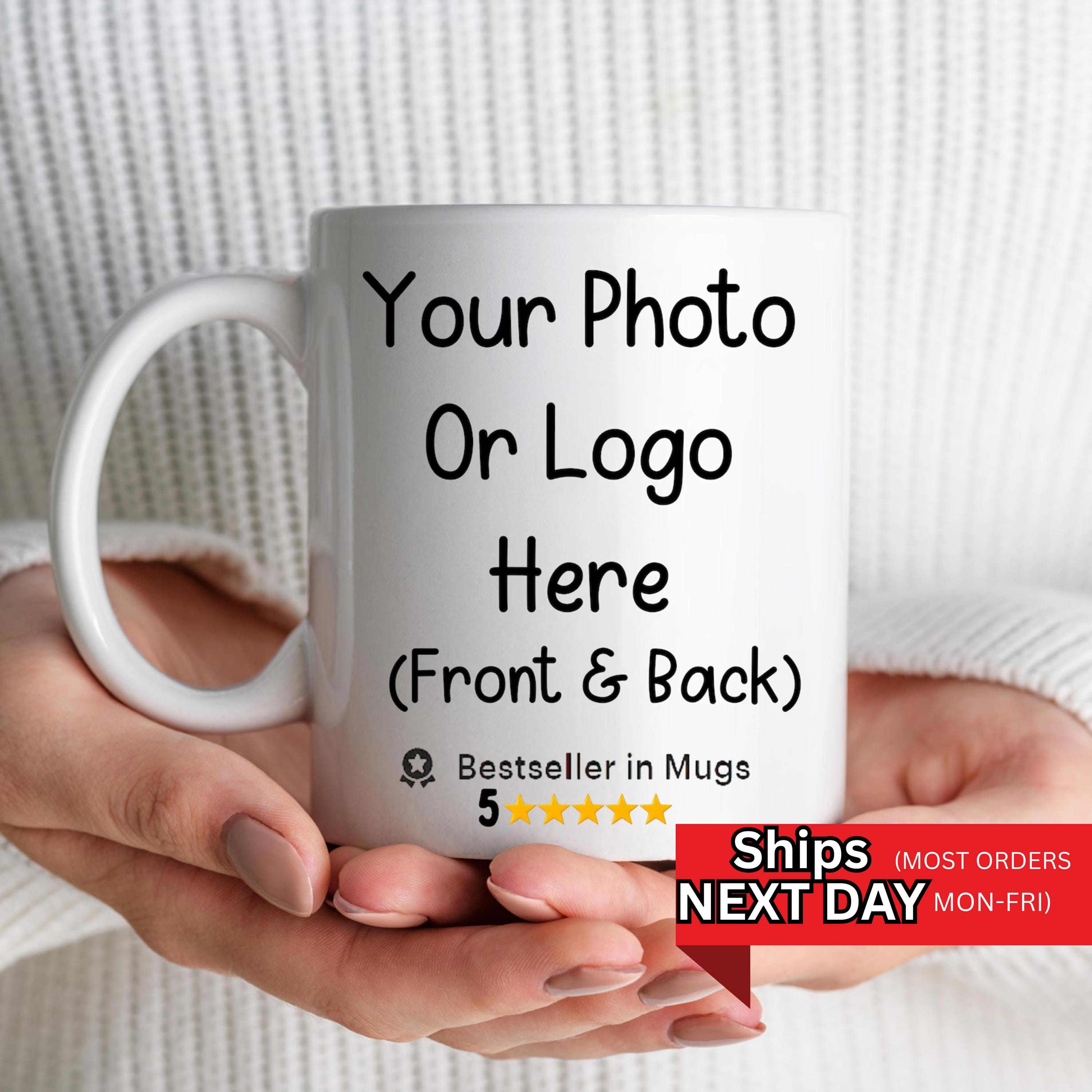 Custom Photo Coffee Mug Gift For Him Her Couples Office Mugs, Company Coffee Cups, Business Mugs