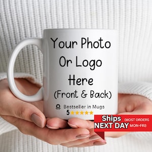 Custom Photo Coffee Mug Gift For Him Her Couples Office Mugs, Company Coffee Cups, Business Mugs